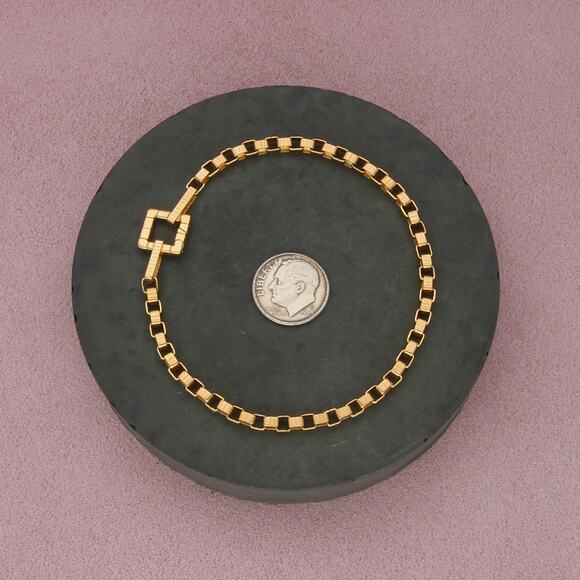 ivi los angeles sterling silver 18k gold plate signore chain bracelet size 8.5in - Picture 2 of 3